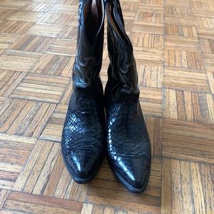 Black Cowboy Men Boots